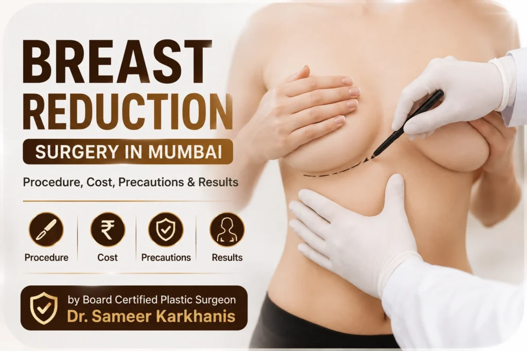Breast Reduction Surgery in Mumbai: Procedure, Cost, Precautions, and Results by Board Certified Plastic Surgeon – Dr. Sameer Karkhanis